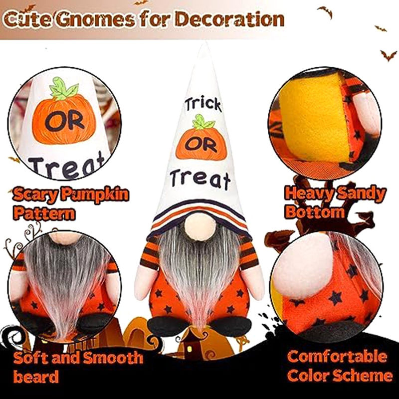 Thumbnail: New Halloween Decorations Halloween Gnomes - Handmade Gnomes Plush Decor With Ba
