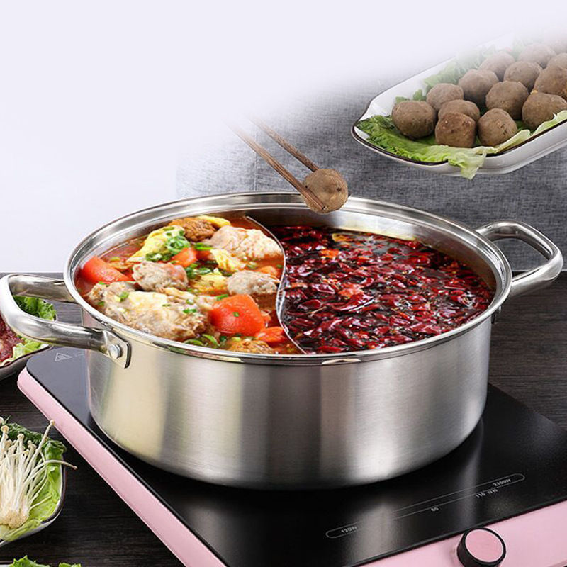 Thumbnail: Chinese Hot Pot 304 Stainless Steel Induction Cooker Gas Stove Compatibl Kitchen
