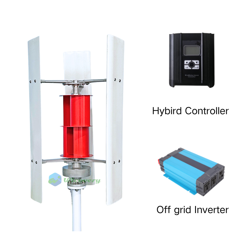 Thumbnail: Factory Sales Wind Turbine 10KW 8KW 5000W 12V 24V 48V Vertical axis wind turbine