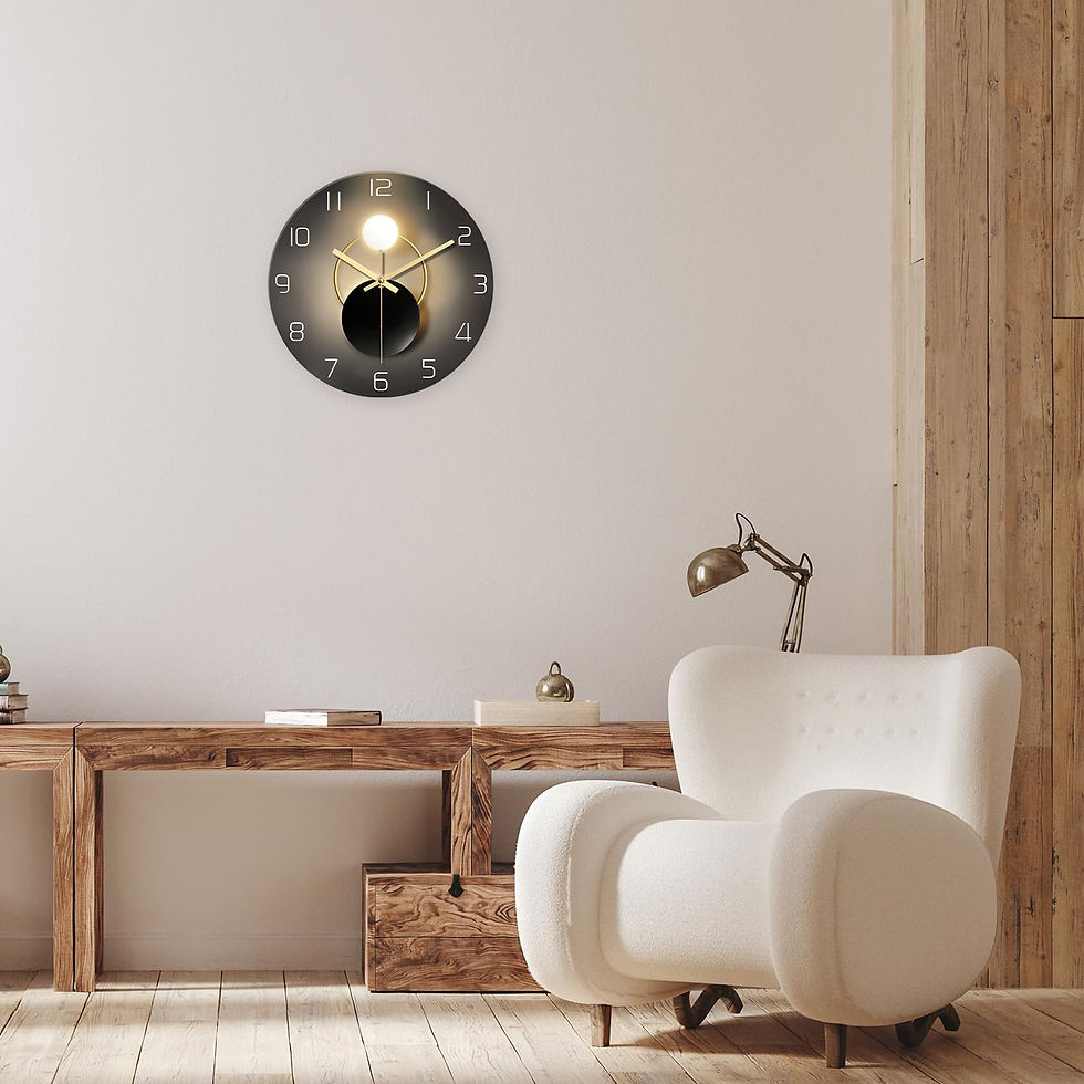 Thumbnail: Wall Clock for Living Room Decor Kitchen Wall Clocks Battery Operated Round Glas