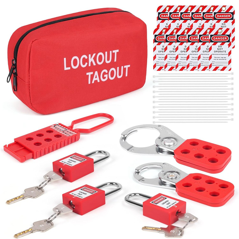 Thumbnail: FULL-Lockout Tagout Kit Electrical-Group Lockout Haspstags,Lock Out Industrial T