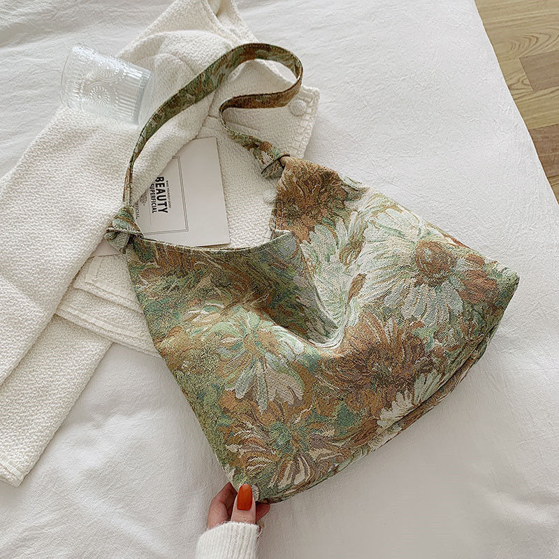 Thumbnail: New Large Capacity Women's Handbag Fashion Printing Underarm Bag Retro Leisure W
