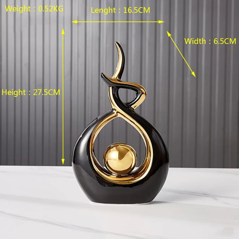 Thumbnail: Nordic Home Decor Figurines for Interior Living Room Desk Ceramics Decoration Ac
