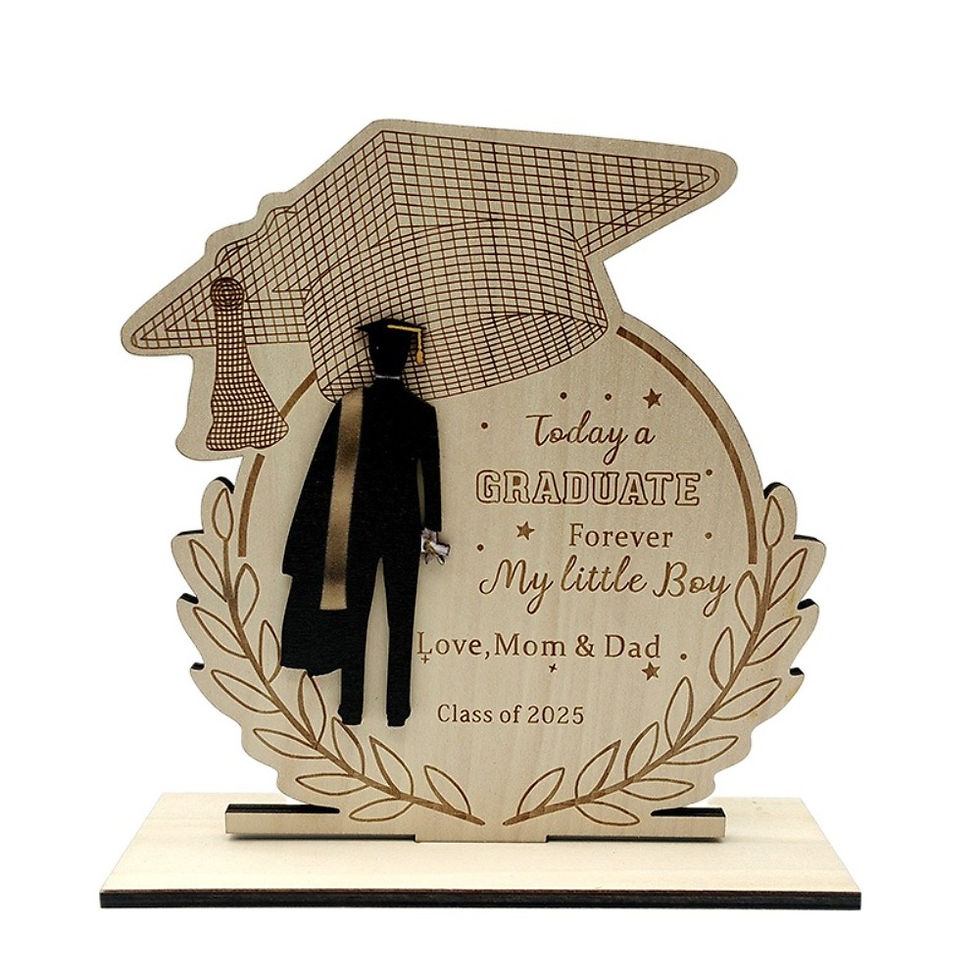Thumbnail: Desktop Decor Wooden Graduation Ornament Rustic Durable Home Decoration Ornament