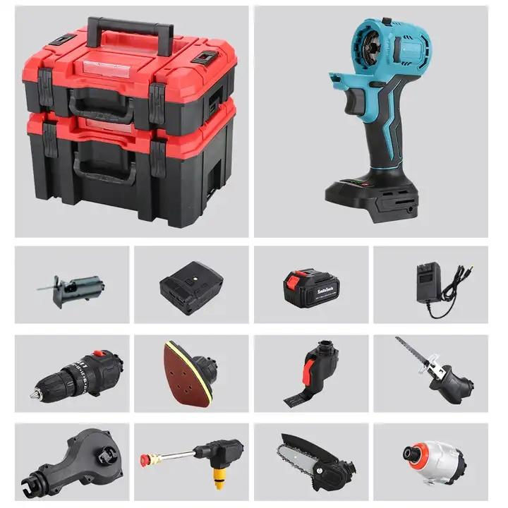 Thumbnail: Multi Tools Power Tools Electric Saw Polisher Drill Combo Kit Wrenches Tool Set