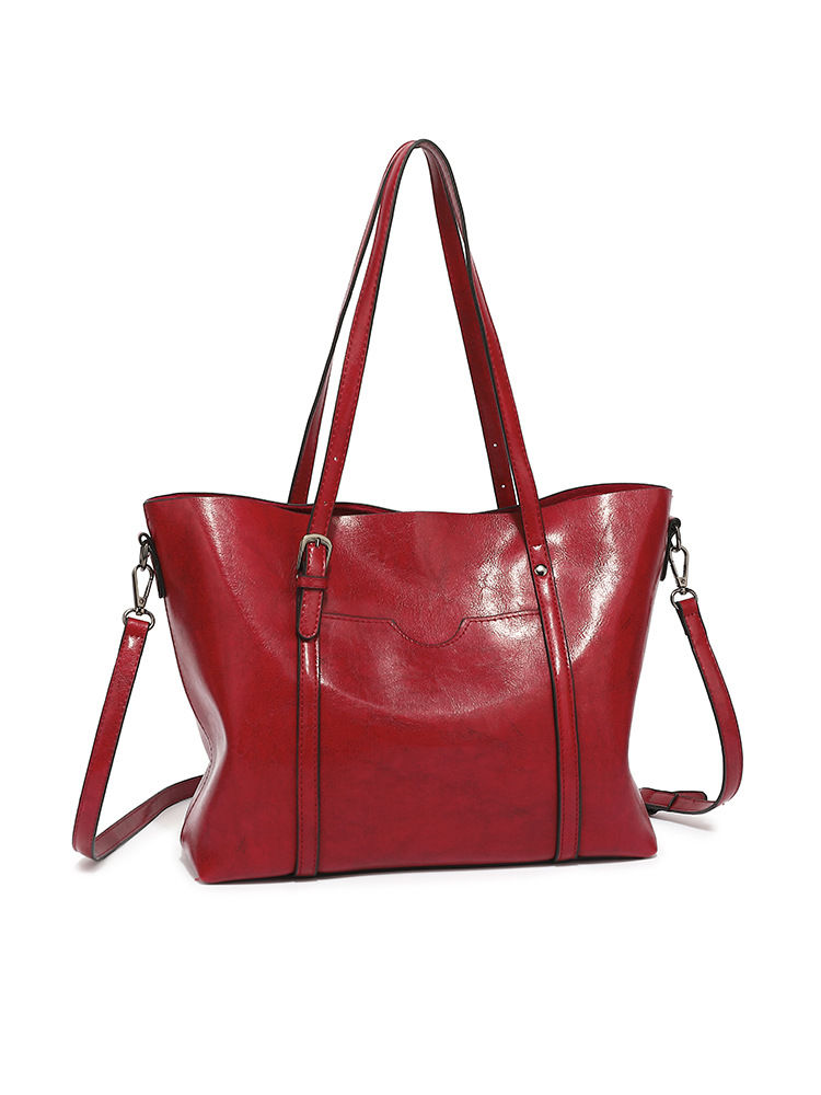 Thumbnail: Women's large handbag with soft casual commuting shoulder bag/women's bucket tot