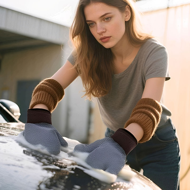 Thumbnail: Car Cleaning Gloves Towel Soft Microfiber Chenille Water Absorption Car Body Was