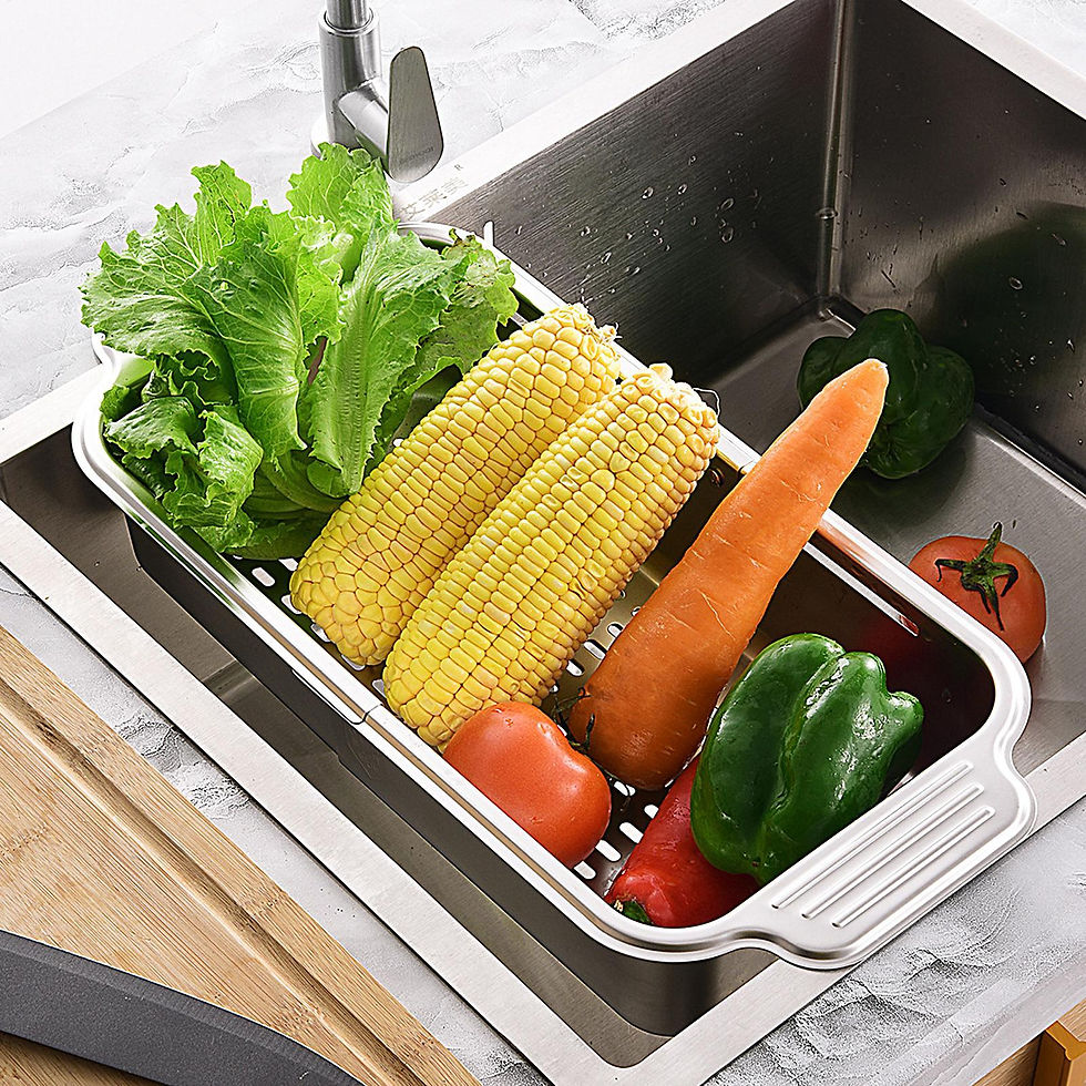 Thumbnail: Kitchen Sink Drain Basket Adjustable Over Sink Dish Drying Rack Expandable Space