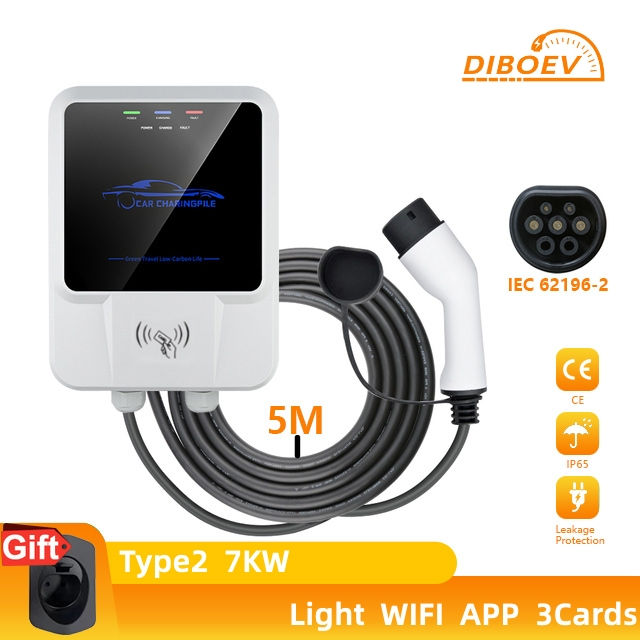 Thumbnail: EV Charging Station 7/11/22KW Electric Vehicle Car Charger 32A EVSE Wallbox Wall