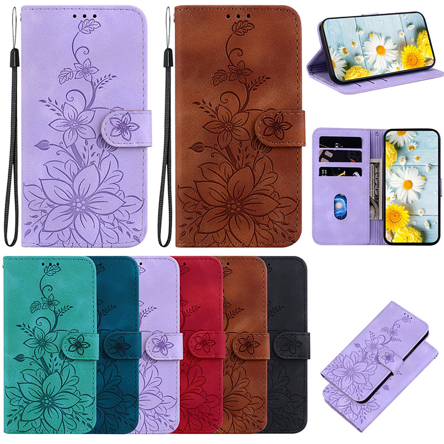 Leather Phone Case For iphone 16e 15 16 17 Pro Max 15 16 Plus 17 Air Wallet Lany