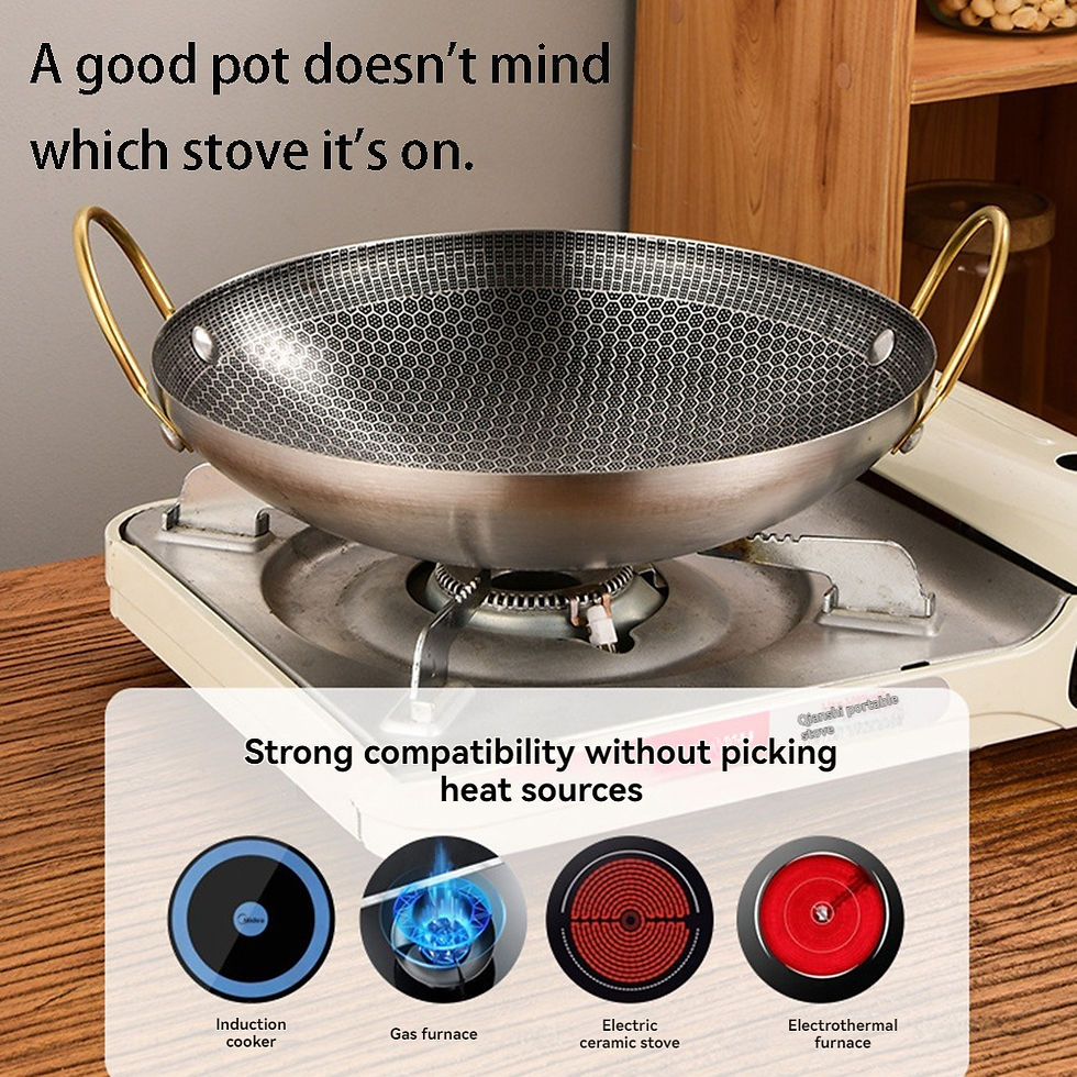 Thumbnail: 1pc  thick non stick pot, dry pot, commercial double ear bar tripod, honeycomb p