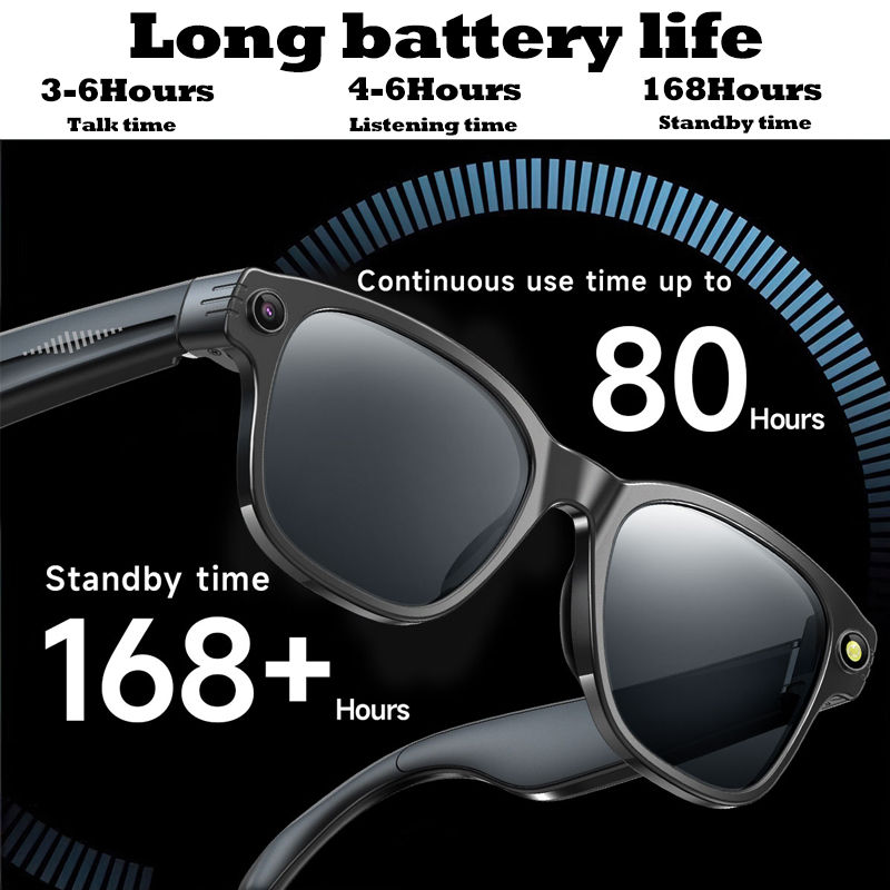 Thumbnail: Smart Glasses With 8M HD camera 1200P anti-shake HD video AI intelligent voice a
