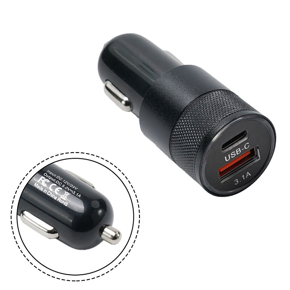 Thumbnail: 66W USB Car Charger Quick Charge 3.0 USB Type C Fast Charging Phone Adapter For