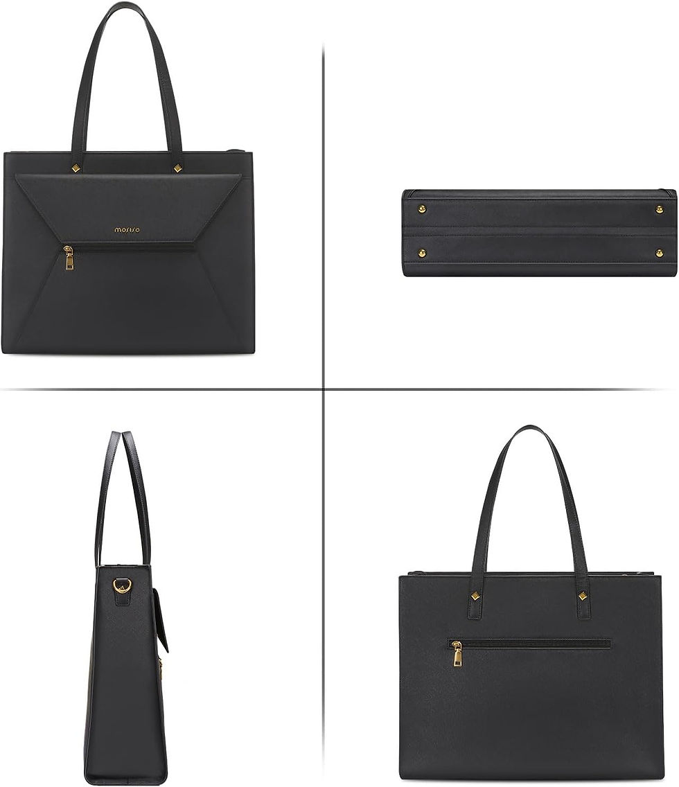 Thumbnail: Waterproof Laptop Bag 15.6 inch PU Leather Tote Bag for MacBook Air Pro HP Dell