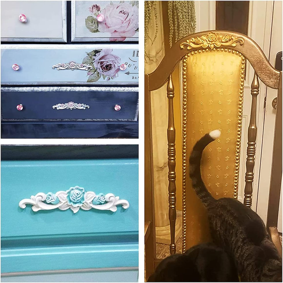 Thumbnail: 4pcs Embellishments for Crafting Furniture Wood Carved Mouldings 20 * 5cm Decal