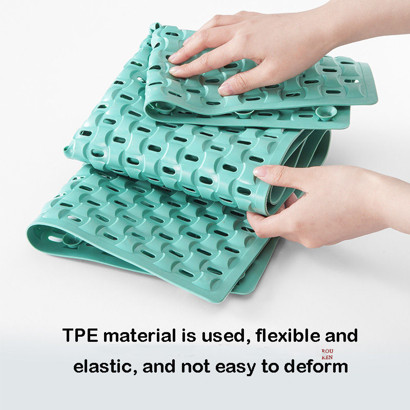 Thumbnail: Non Slip Bathtub Mat, Soft TPE Shower Mat, Strong Suction Cups, Drain Holes, Odo
