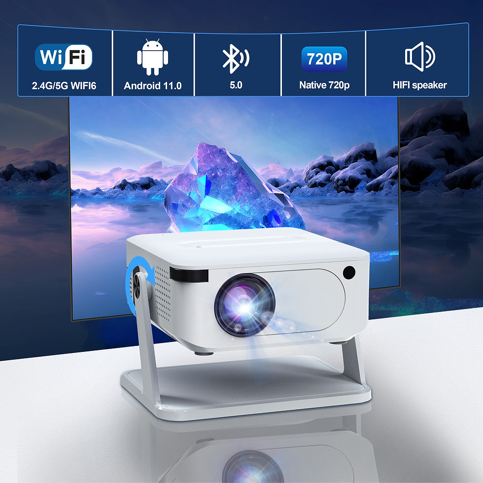 Thumbnail: Mini Portable Projector 720P HD Portable Projector Wifi Bluetooth Movie Projecto