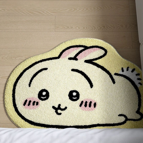 Hachiware Rug Chiikawa Cartoon Rug Anime Hachiware Usagi Plush Floor Mat Bathroom Non ...