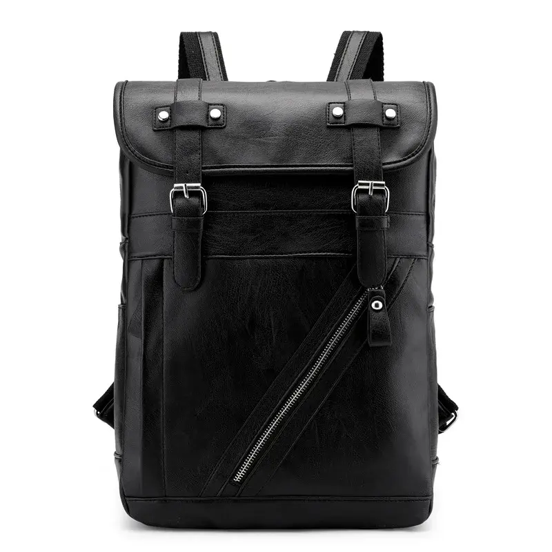 Thumbnail: vintage backpack leather bag man shoulder bags Waterproof male backpack 15.6 inc
