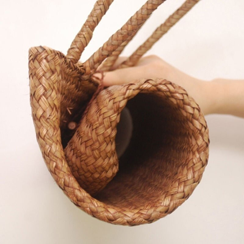 Thumbnail: Women Fashion Designer Lace Handbags Tote Bags Handbag Wicker Rattan Bag Shoulde