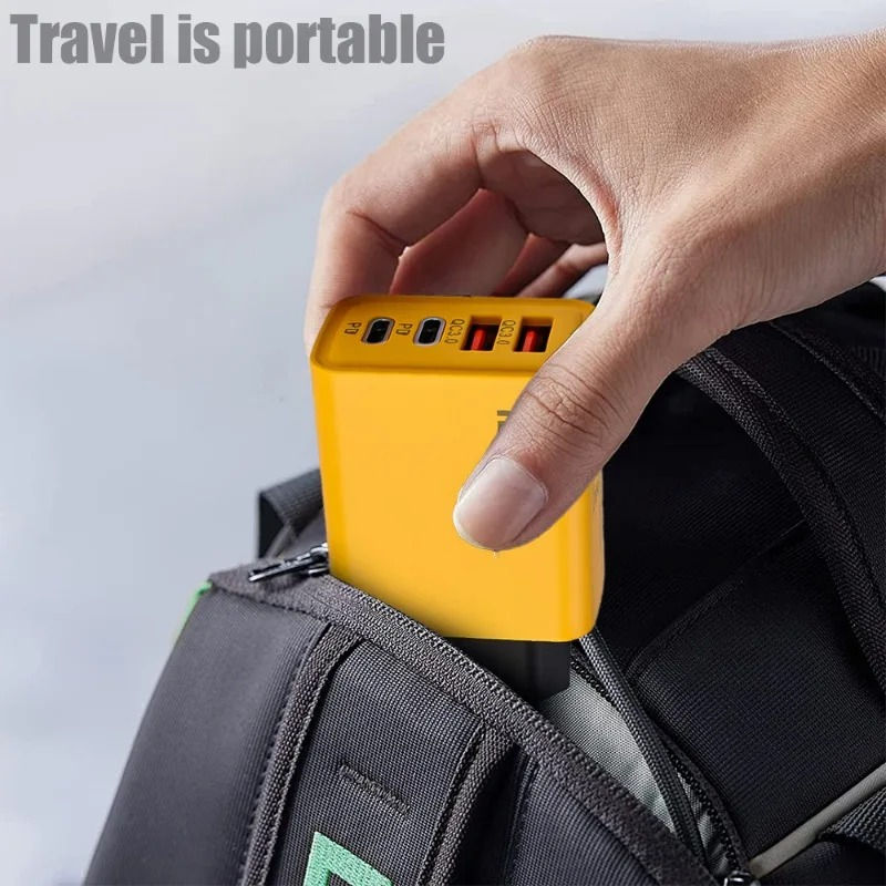 Thumbnail: 120W Fast Charging 4 Ports Mobile Phone Charger QC3.0 USB Type C Chargers Dual P