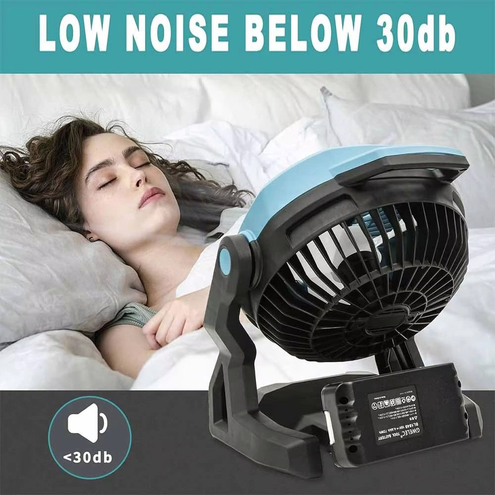 Portable Camping Fan Powered Desktop Floor Fan for Makita BL1830 for Milwaukee f