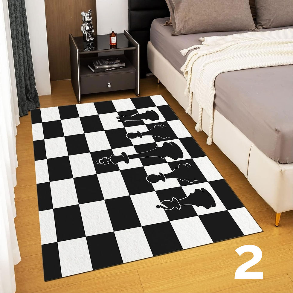 Thumbnail: Living Room Rug Chess Theme Carpet Non-Slip Soft Easy To Clean Durable Intellect