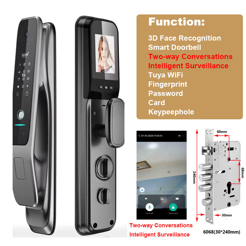 Thumbnail: HX5 Smart Door Lock 3D Face Recognition Smart Home Door Lock WiFi Digital Electr