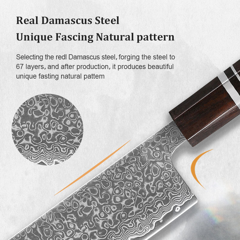 Thumbnail: 1-2 PCS Kitchen Knives Set Japanese Damascus Steel Chef Knife Kiritsuke Knife  S