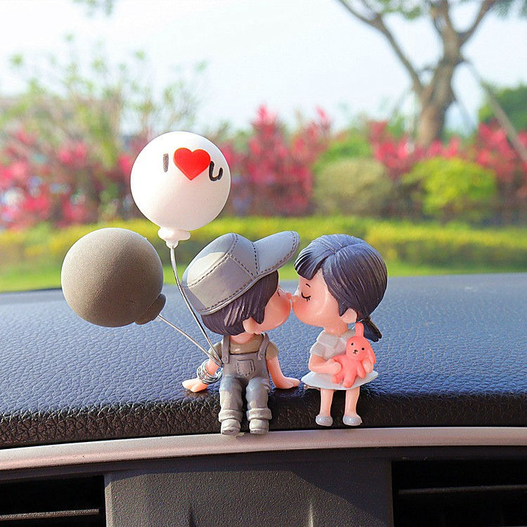 Thumbnail: Cute Couple Car Ornaments Interior Decoration Crafts Home Office Desk Balloons C