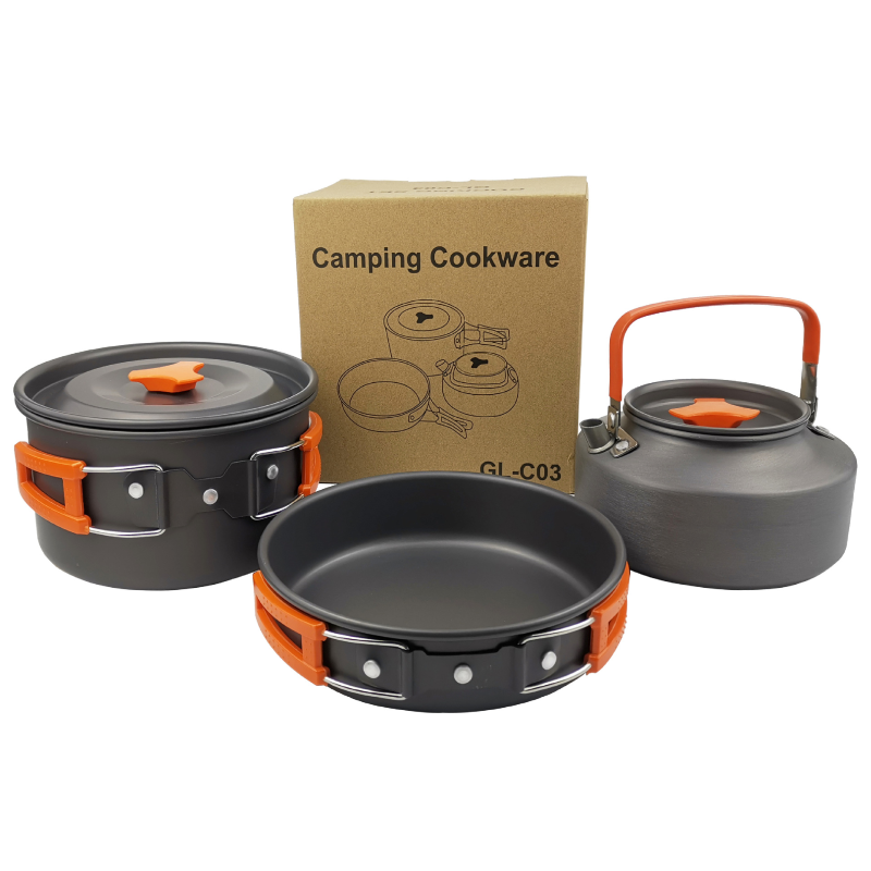 Thumbnail: Outdoor cooking pot set - Suitable for family camping and easy to carry - Can be