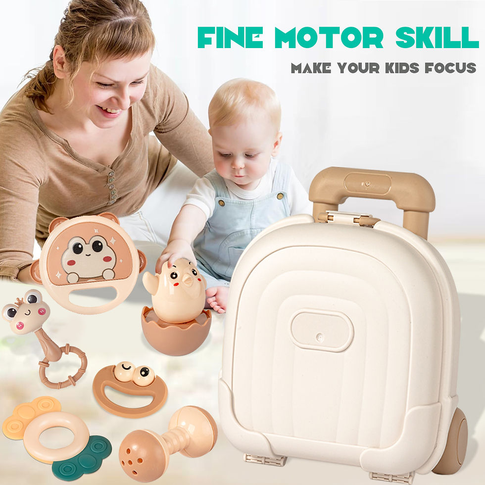 Thumbnail: 7-in-1 Baby Toy Set, Ringing, Grip and Suitcase Toys, Fun Exercise Toys for Boys