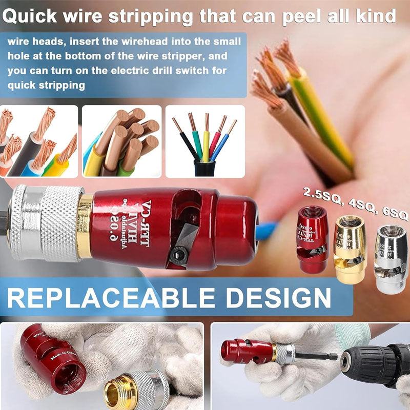 Thumbnail: Electric Wire Stripper Fast Stripping Wire Tool Electric Wire Peeling Machine fo