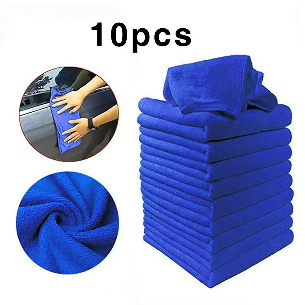 Thumbnail: 10 PCS Microfiber Car Cleaning Towel Automobile Motorcycle Washing Glass Househo
