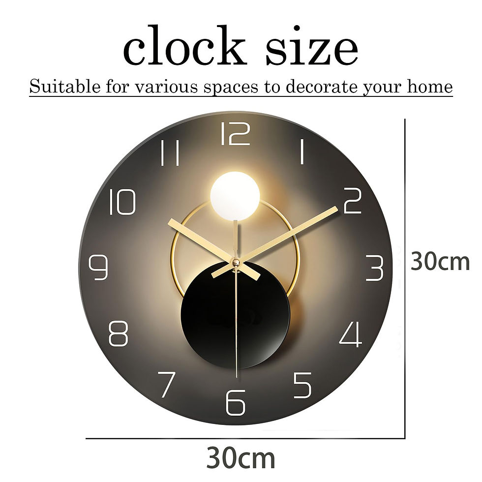 Thumbnail: Wall Clock for Living Room Decor Kitchen Wall Clocks Battery Operated Round Glas