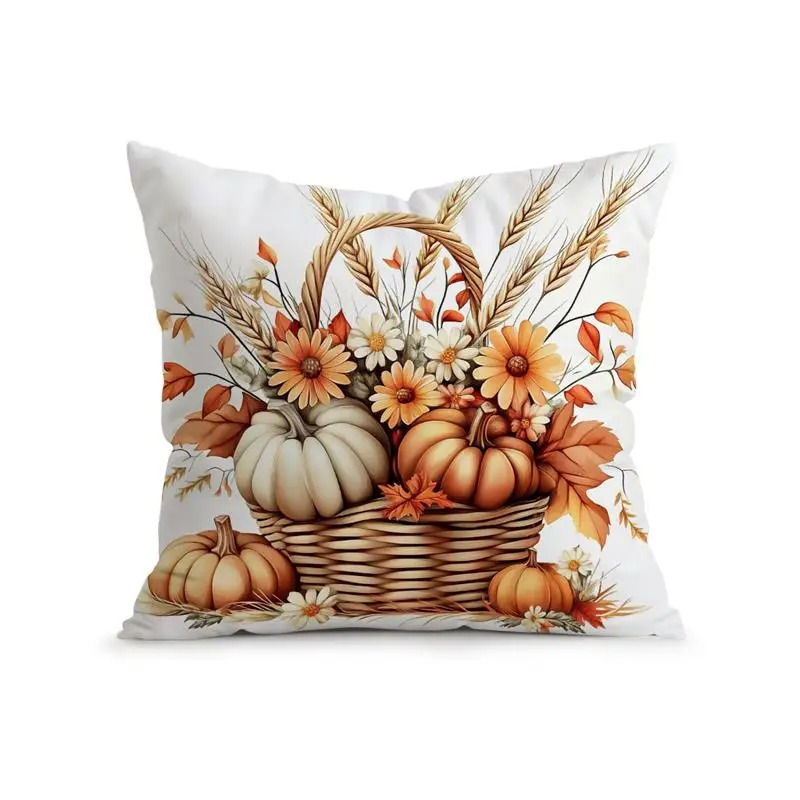 Thumbnail: Home Decor Autumn Scenes: Door, Bicycle, Basket Decor Pattern Cushion Cover Suit
