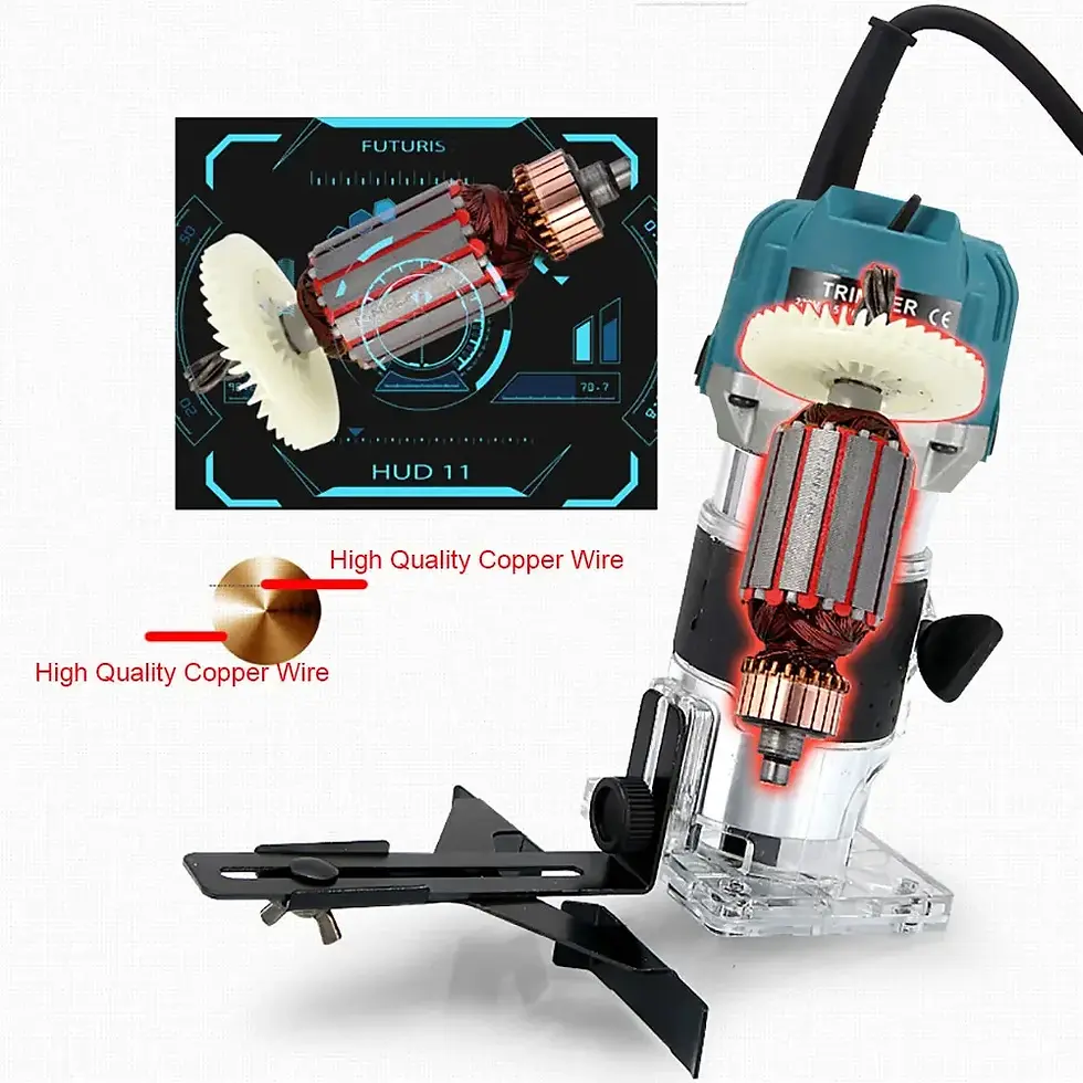 Thumbnail: 800W 30000rpm Electric Wood Router Woodworking Manual Trimmer with Milling Cutte