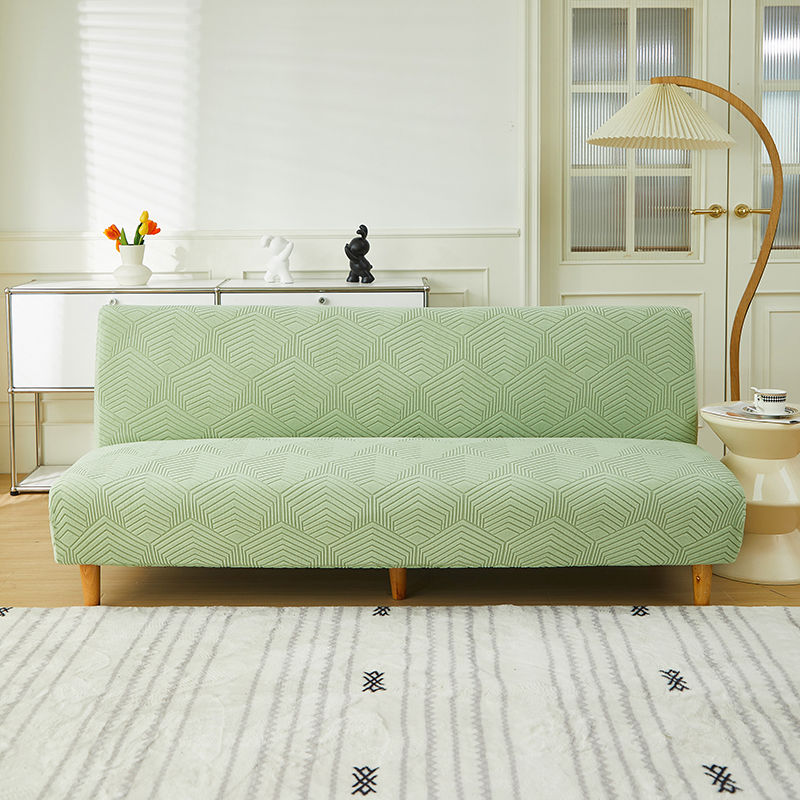 Thumbnail: Four seasons universal new solid color elastic armless sofa bed cover foldable t