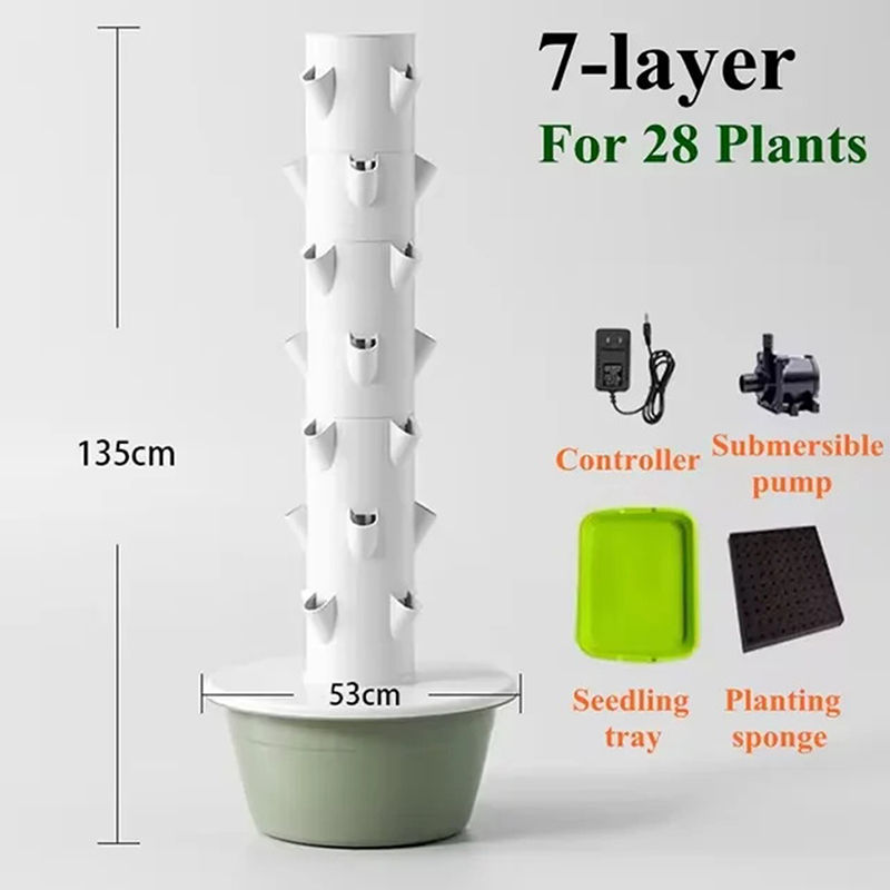 Thumbnail: Hydroponic Growing System Indoor Outdoor Home Grow Herb Vertical Garden Tower Ve