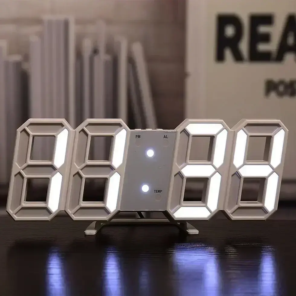 Thumbnail: Digital Clock Wall Clocks Decoration for Bedroom Adjustable Electronic Watches 3