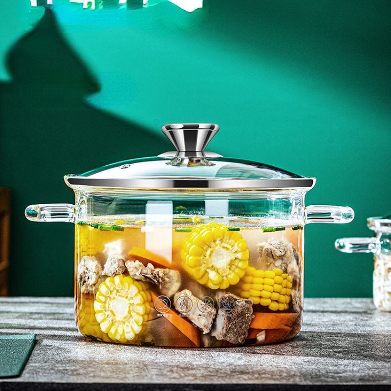 Thumbnail: High Borosilicate Glass Stew Pot High Temperature Resistant Gas Transparent Hot