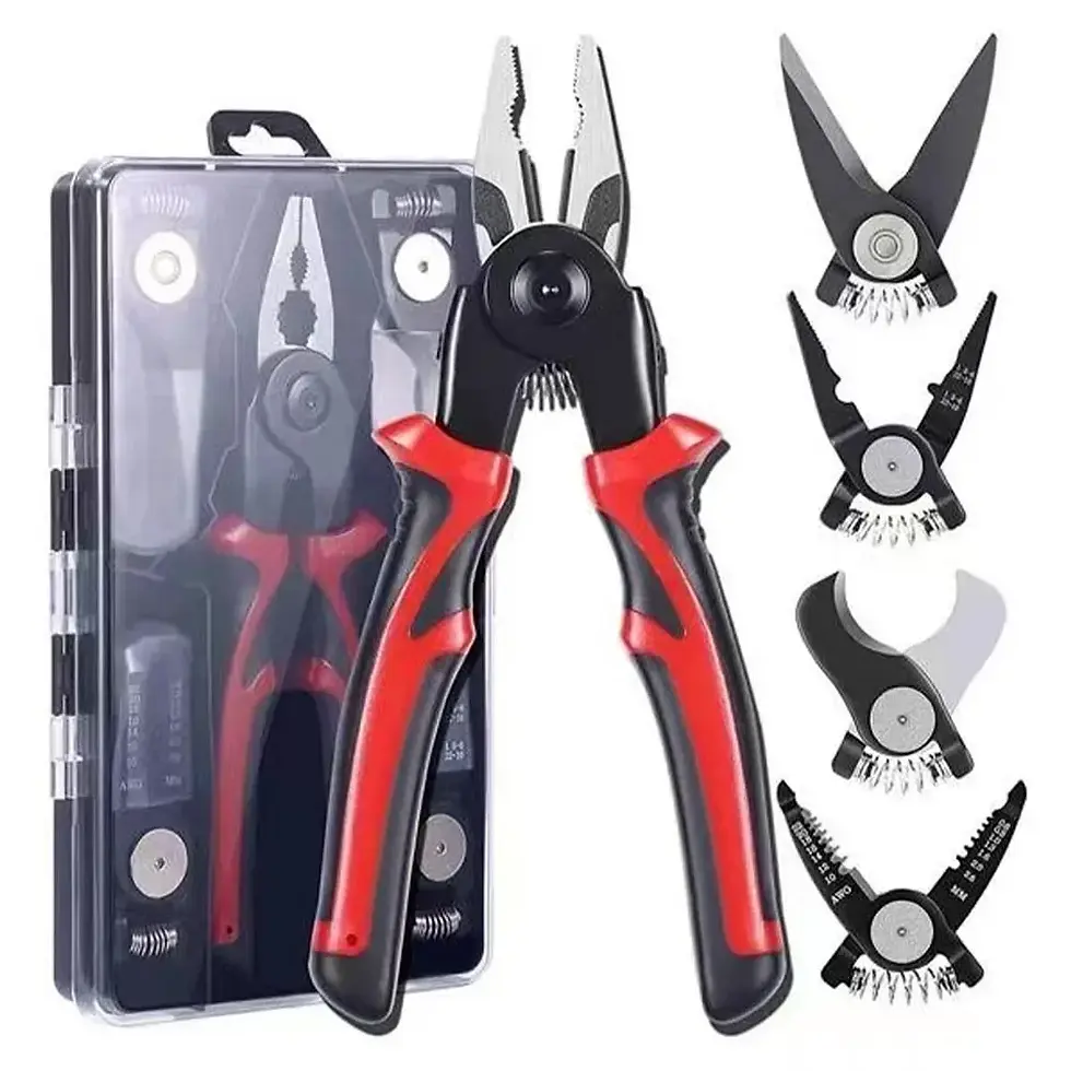 Thumbnail: Durable Heavy-Duty Multi-Tool Kit, Portable Versatile with Dual-Color PVC Handle