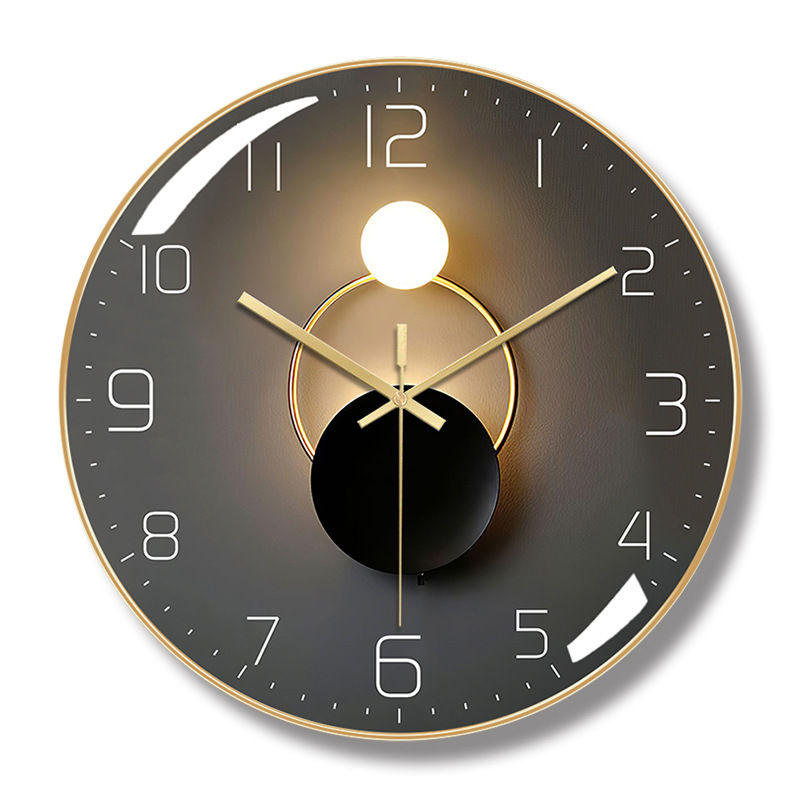 Thumbnail: Wall Clock for Living Room Decor Kitchen Wall Clocks Battery Operated Round Glas