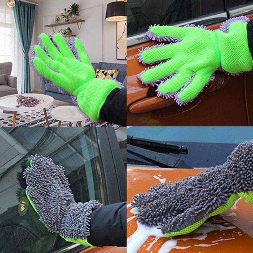 Thumbnail: Washing Gloves Cleaning Gloves 5 Fingers Car Wash Gloves No Scratch Microfiber C
