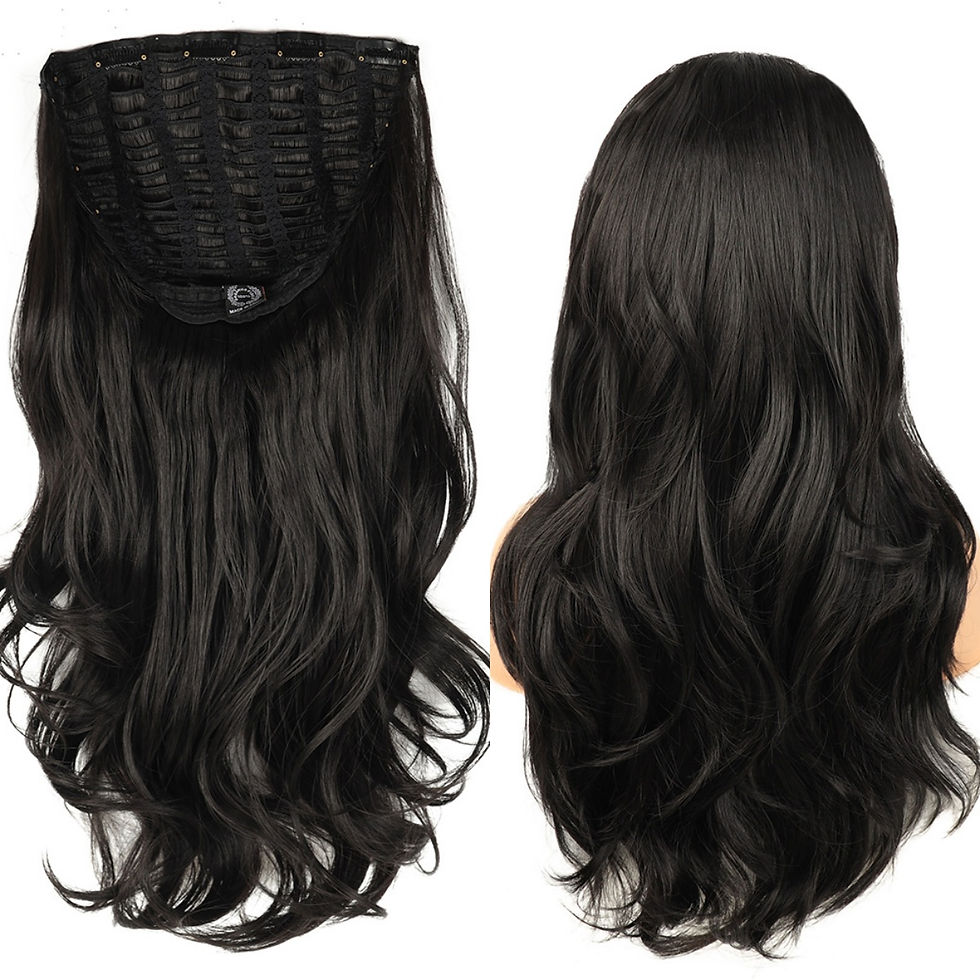 Thumbnail: 💫 24-Inch Synthetic Long Wavy U-Part Half Wig – Clip-In Hair Extension