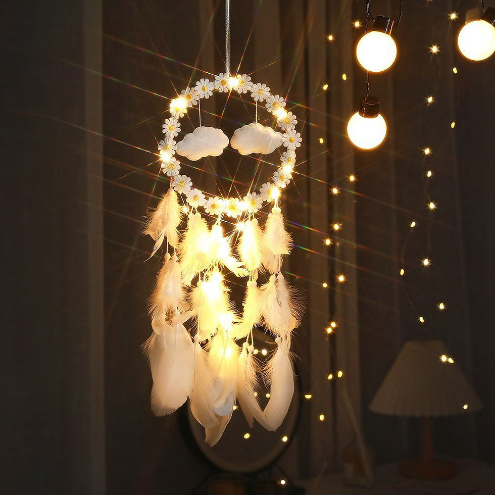 Thumbnail: Modern Dreamcatcher with Daisies - Simple Hanging Decor, Fresh Scandinavian Home