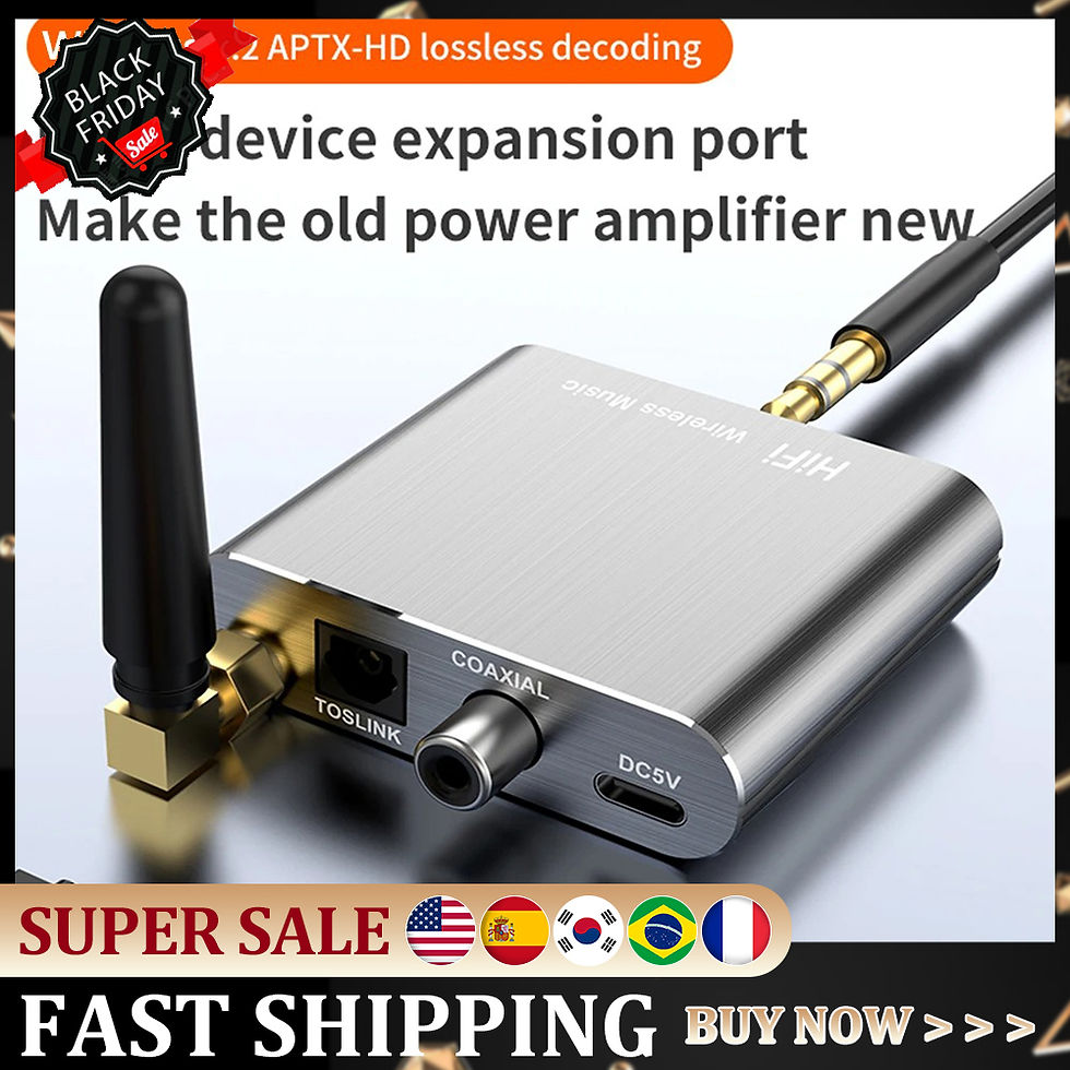 Thumbnail: Audio Converter Adapter AptX-HD Wireless Adapter with 3.5mm Aux Toslink/Coaxial