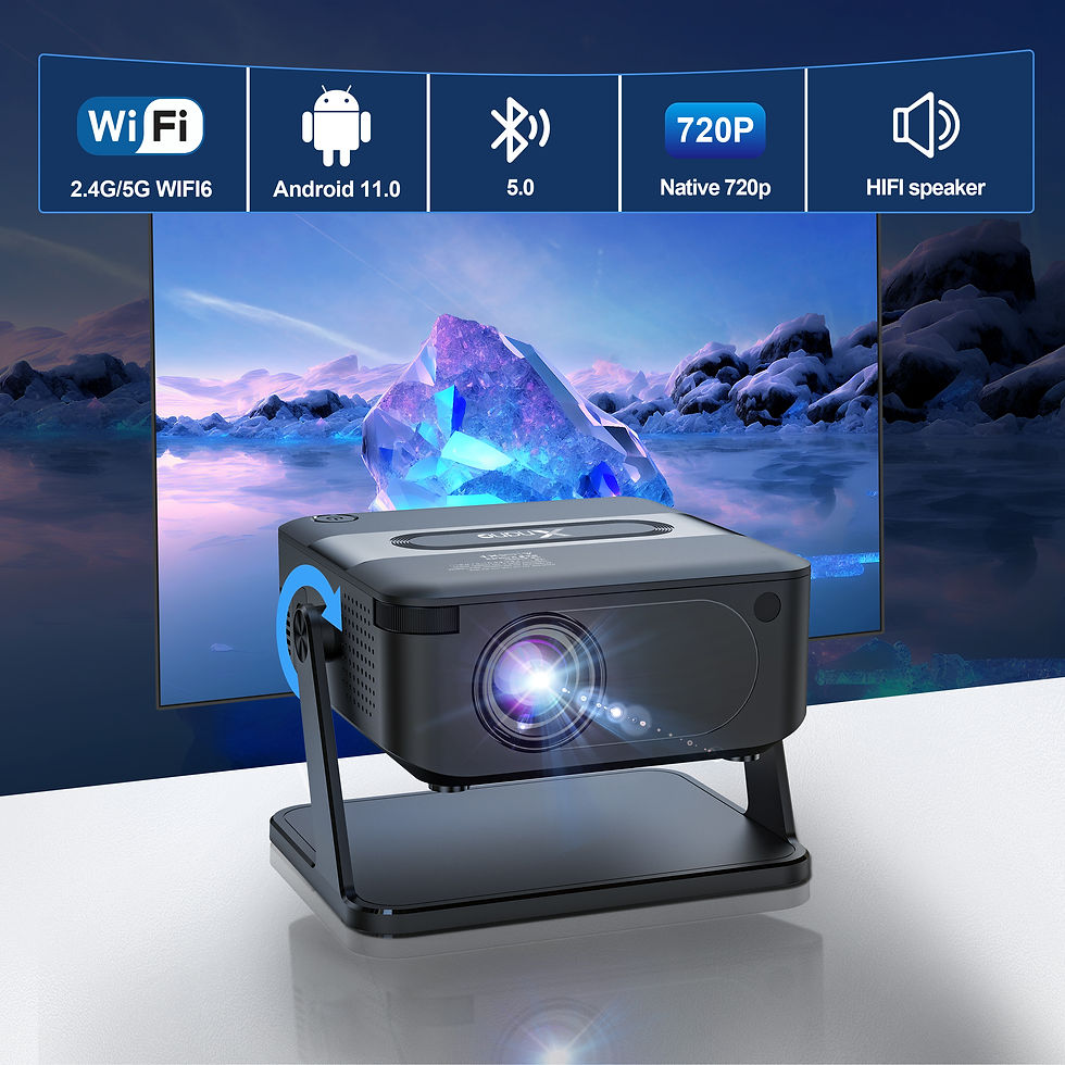 Thumbnail: Mini Portable Projector 720P HD Portable Projector Wifi Bluetooth Movie Projecto