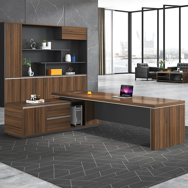 Thumbnail: Wooden Ceo Office Furniture Modern Style Computer L Shape Desk Boss Manager Offi