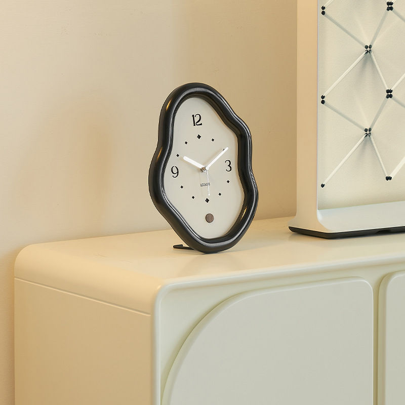 Thumbnail: Wooden Clock Ins Simple Desktop Decoration Home Cream Style Clock Living Room En